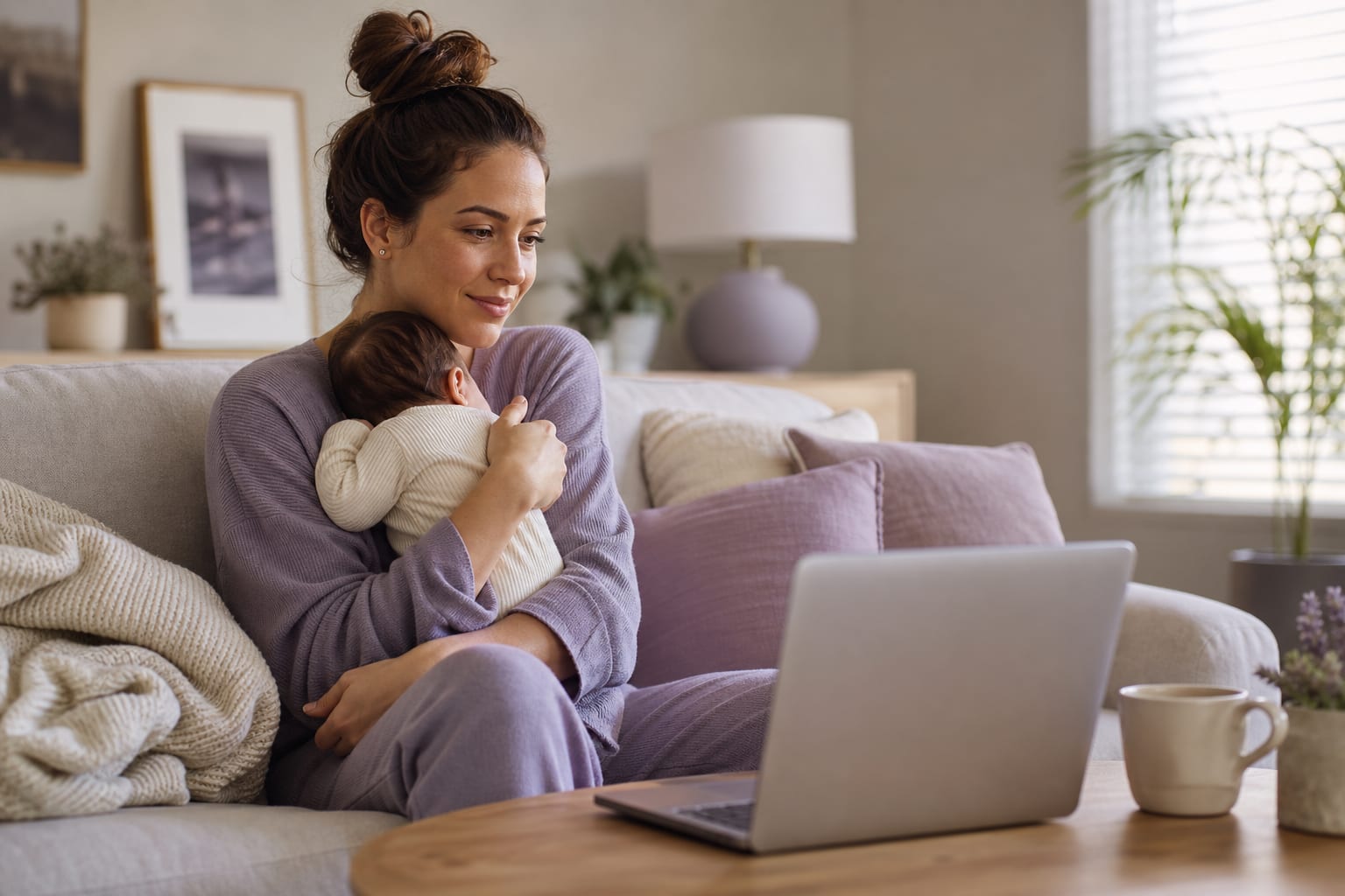 Postpartum depression treatment via telehealth psychiatry and therapy