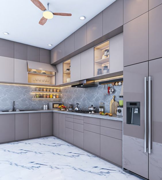 Minimal kitchen with clean lines and light wood accents