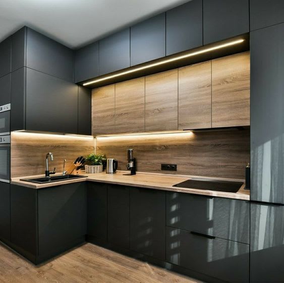 U-shaped kitchen layout designed for efficient workflow