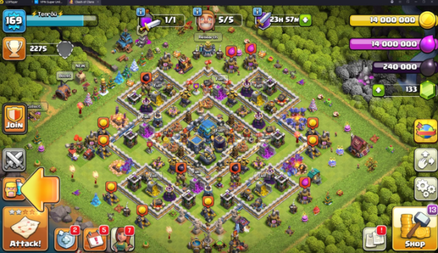 TH 12 | LVL 169 | BK 55 | AQ 60 | GW 25 | MP 30 | 2275 TROPHIES | 133 GEMS | #NCOC221