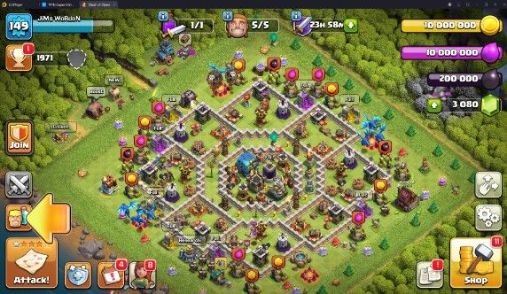 TH 12 | LVL 149 | BK 50 | AQ 50 | GW 20 | MP 20 | 1971 TROPHIES | 3080 GEMS | #NCOC233
