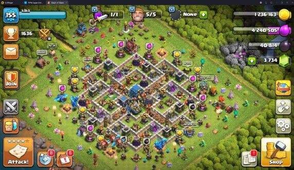 TH 12 | LVL 155 | BK 51 | AQ 56 | GW 20 | MP 34 | 1636 TROPHIES | 3734 GEMS | #NCOC224