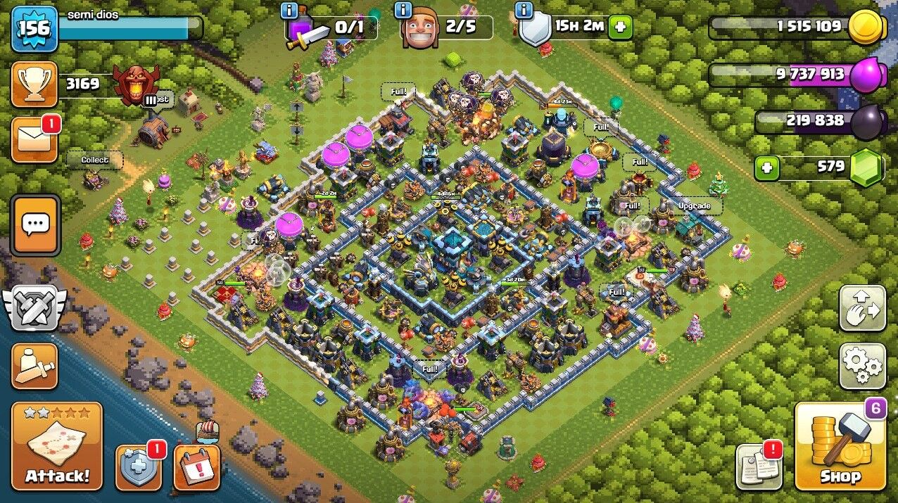 🥷TH 13 🖤 156 LVL 🖤 579 Gems 🖤 54 BK 🖤 50 AQ 🖤 33 GW 🖤 11 RC 🖤 Full Access 🖤 IOS/ANDROID (Screenshots Inside)🥷