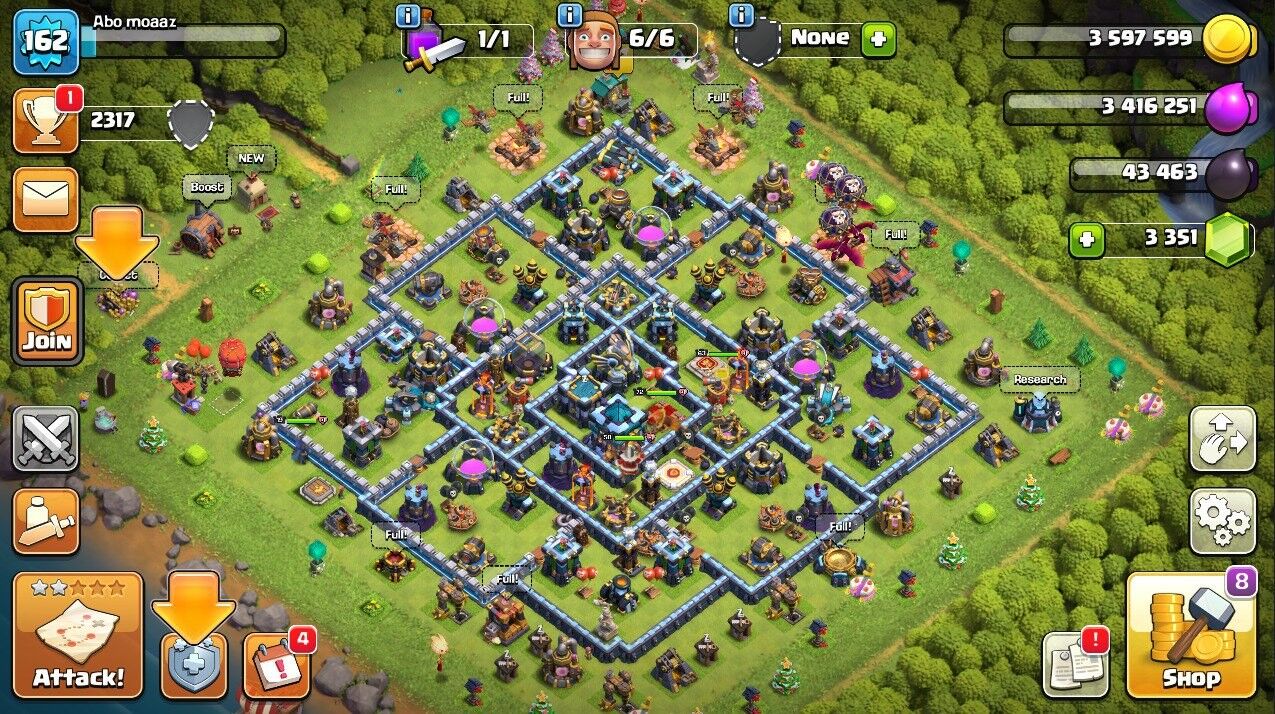 🥷TH 13 🖤 162 LVL 🖤 3368 Gems 🖤 63 BK 🖤 72 AQ 🖤 50 GW 🖤 19 RC 🖤 Full Access 🖤 IOS/ANDROID (Screenshots Inside)🥷