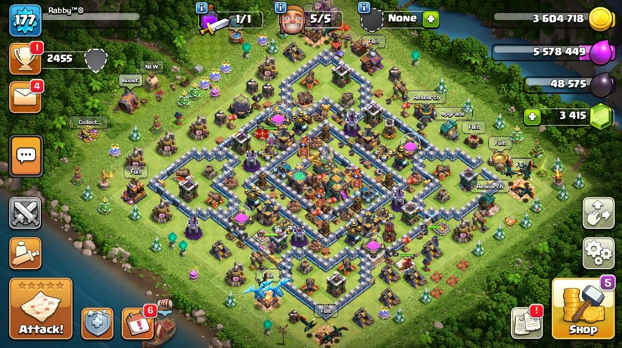 🥷TH 14 🖤 177 LVL 🖤 2455 Trophy 🖤 3432 Gems 🖤 36 BK 🖤 38 AQ 🖤 21 GW 🖤 5 RC 🖤 Full Access 🖤 IOS/ANDROID (Screenshots Inside)🥷