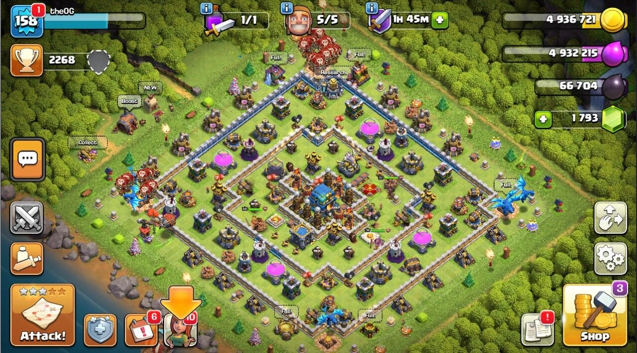 🥷TH 12 🖤 158 LVL 🖤 2268 Trophy 🖤 1808 Gems 🖤 58 BK 🖤 58 AQ 🖤 34 GW 🖤  Full Access 🖤 IOS/ANDROID (Screenshots Inside)🥷