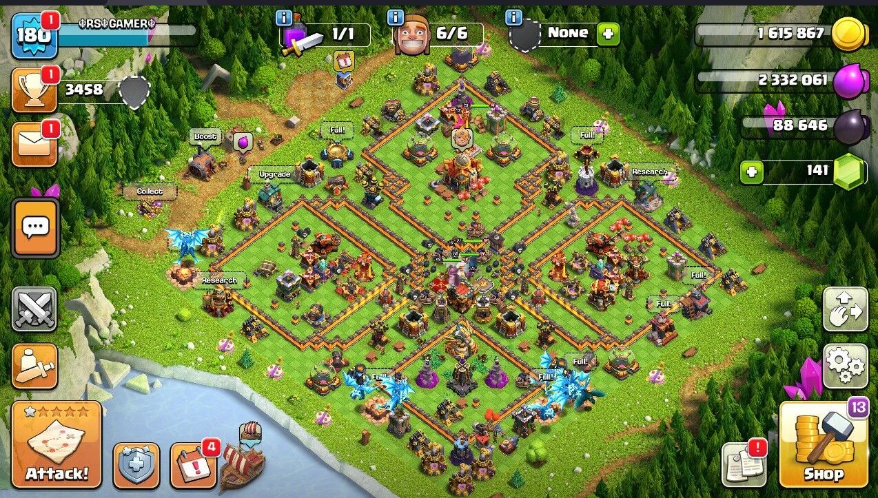 🥷TH 16 🖤 180 LVL 🖤 Strong Troops 🖤 156 Gems 🖤 51 BK 🖤 56 AQ 🖤 48 GW 🖤 27 RC 🖤 Full Access 🖤 IOS/ANDROID (Screenshots Inside)🥷