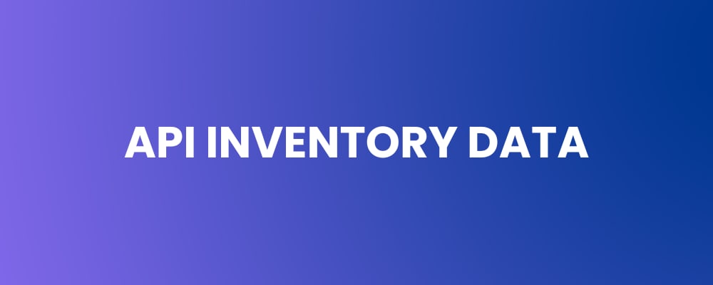 API Inventory Data for Efficient Tracking & Management