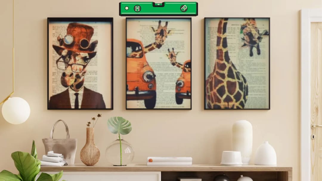 Straighten all picture frames in one room