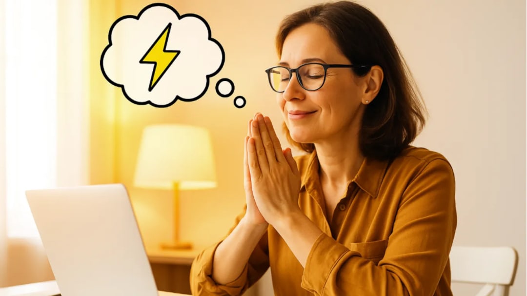 Mentally thank a utility (like electricity or running water)