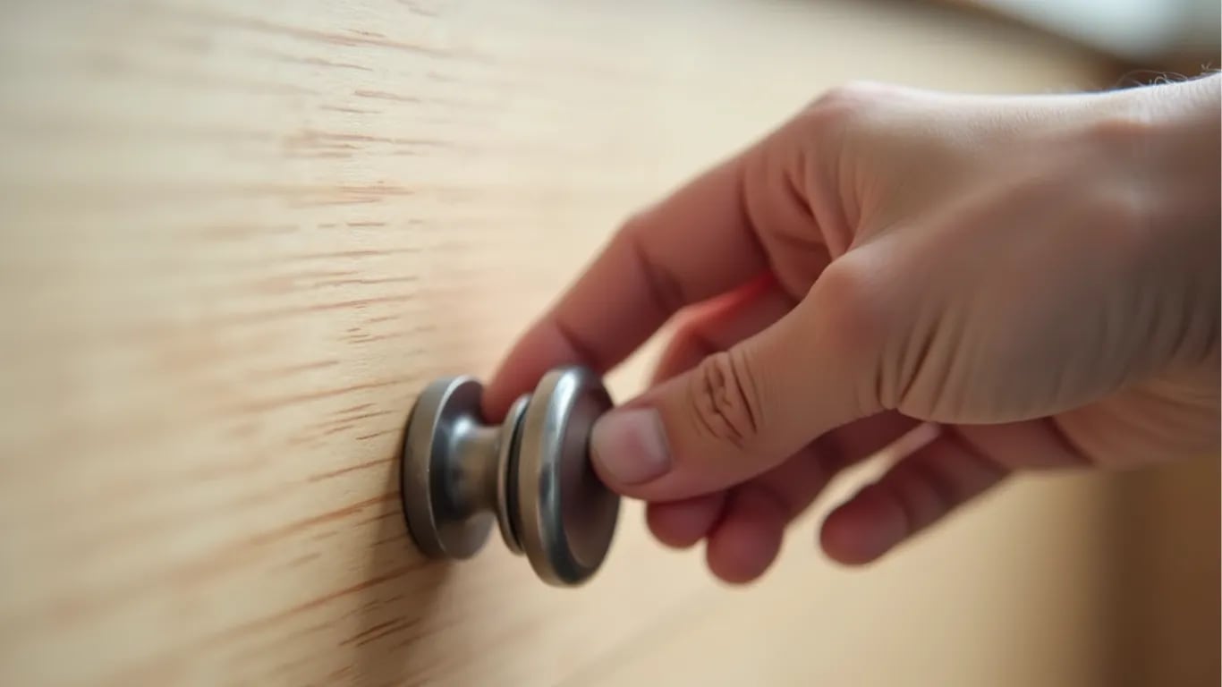 Ajusta una manija o pomo para crear simetría visual