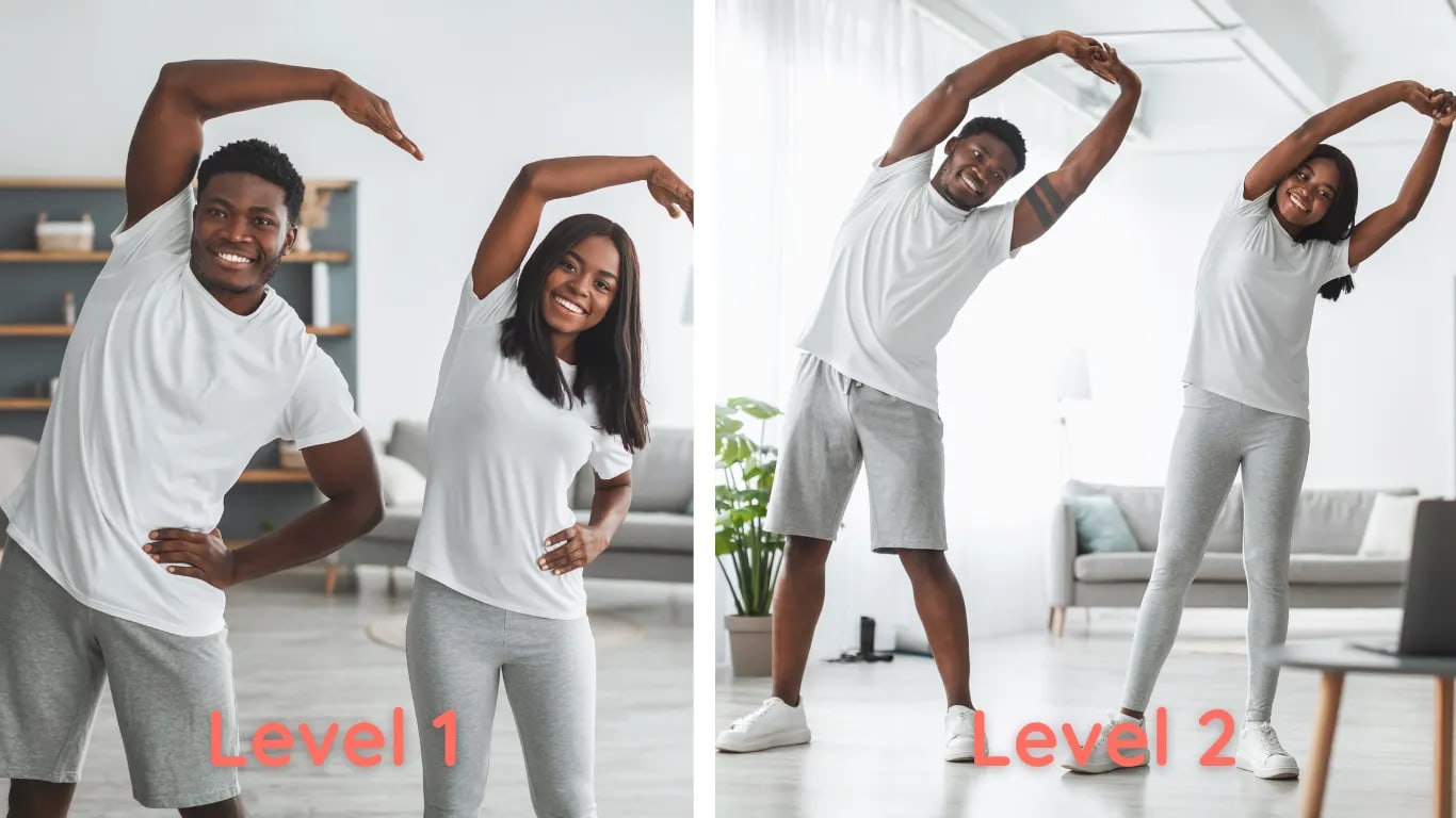 Mach 10 stehende Seitbeugen