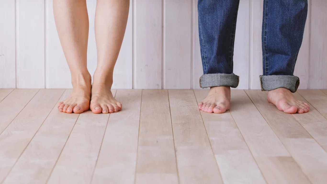 Focus on the feeling of your feet firmly planted on the floor