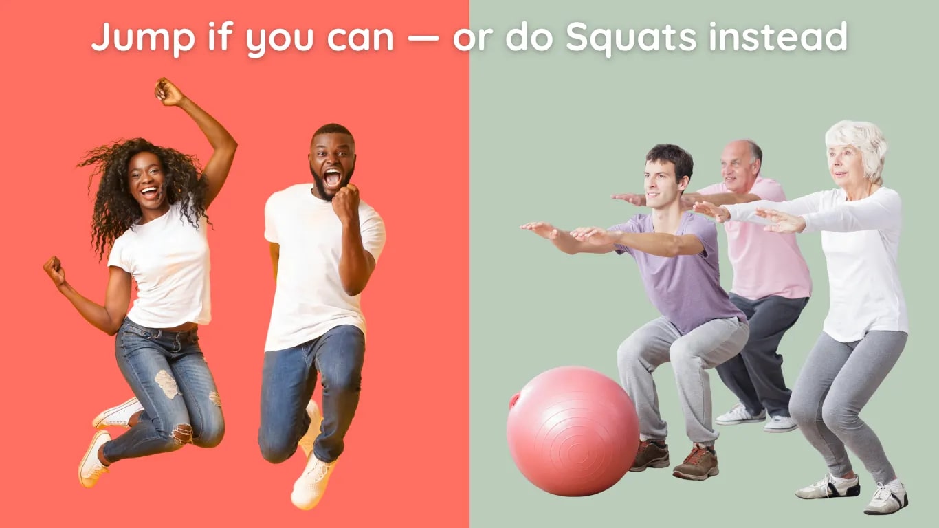 Spring 10 Mal auf und ab