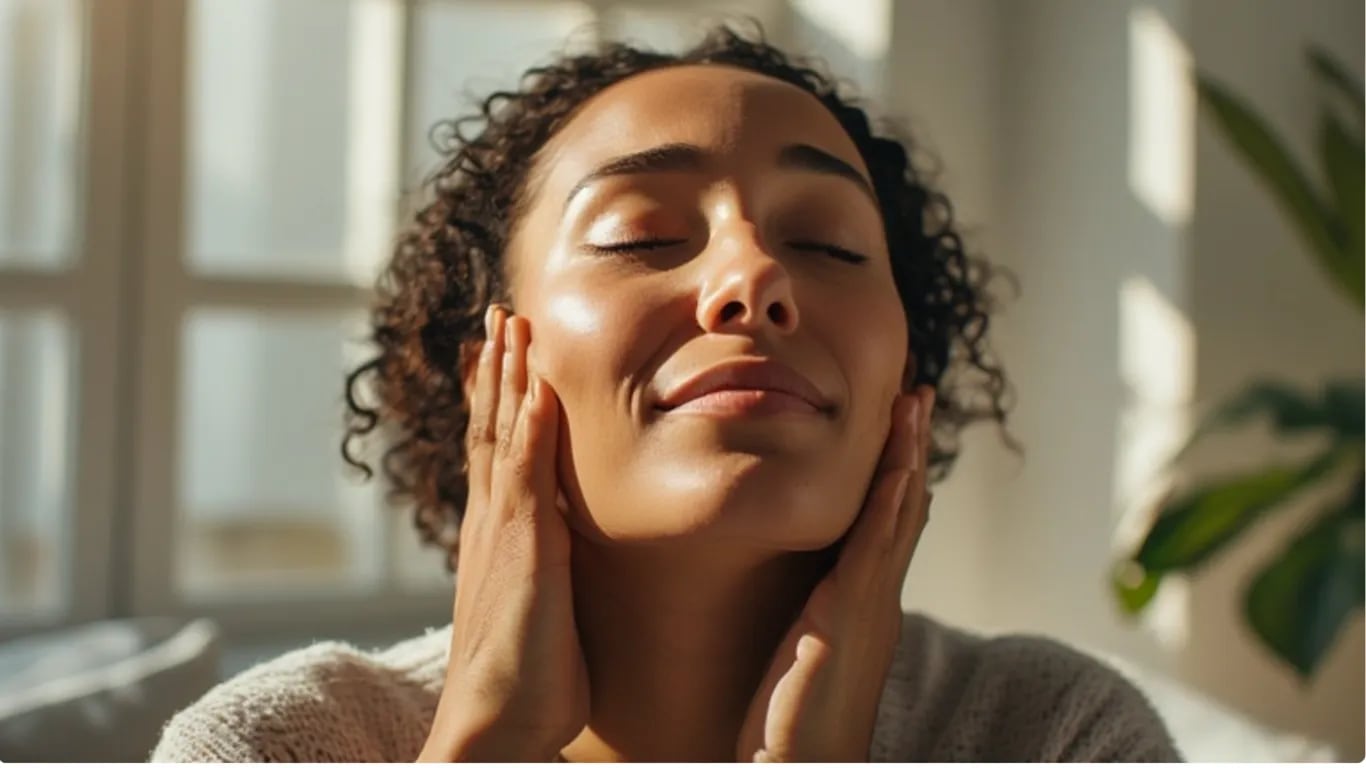 Gently massage your jaw with your fingertips in circular motions