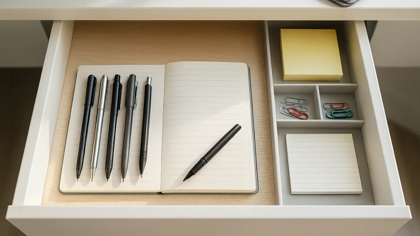 Teste alle Stifte in einer Schublade und wirf die weg, die nicht funktionieren