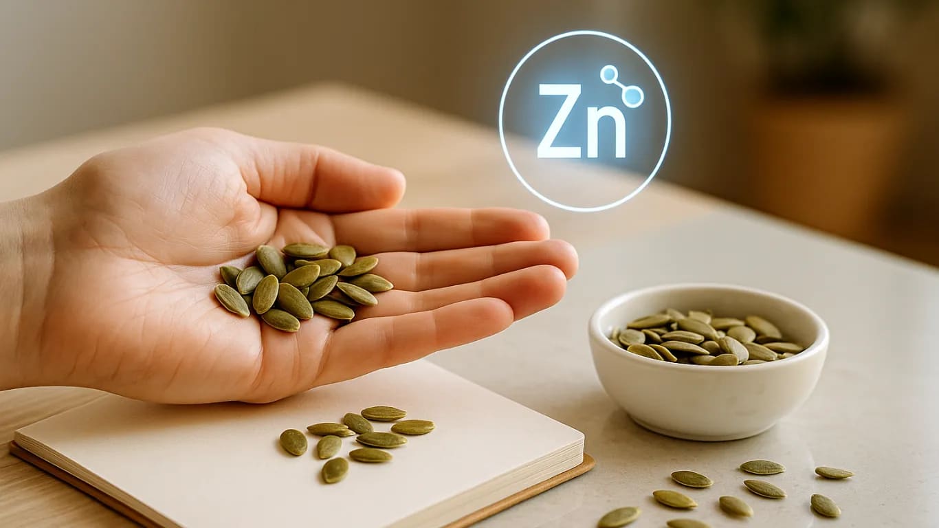 Eat a handful of pumpkin seeds for a zinc boost
