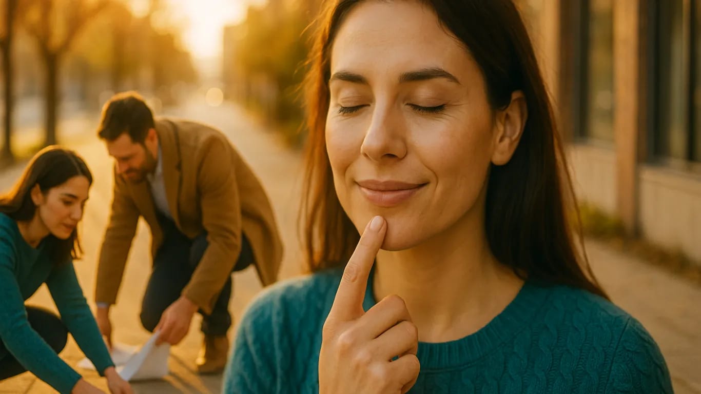 Erinnere dich an eine nette Geste eines Fremden