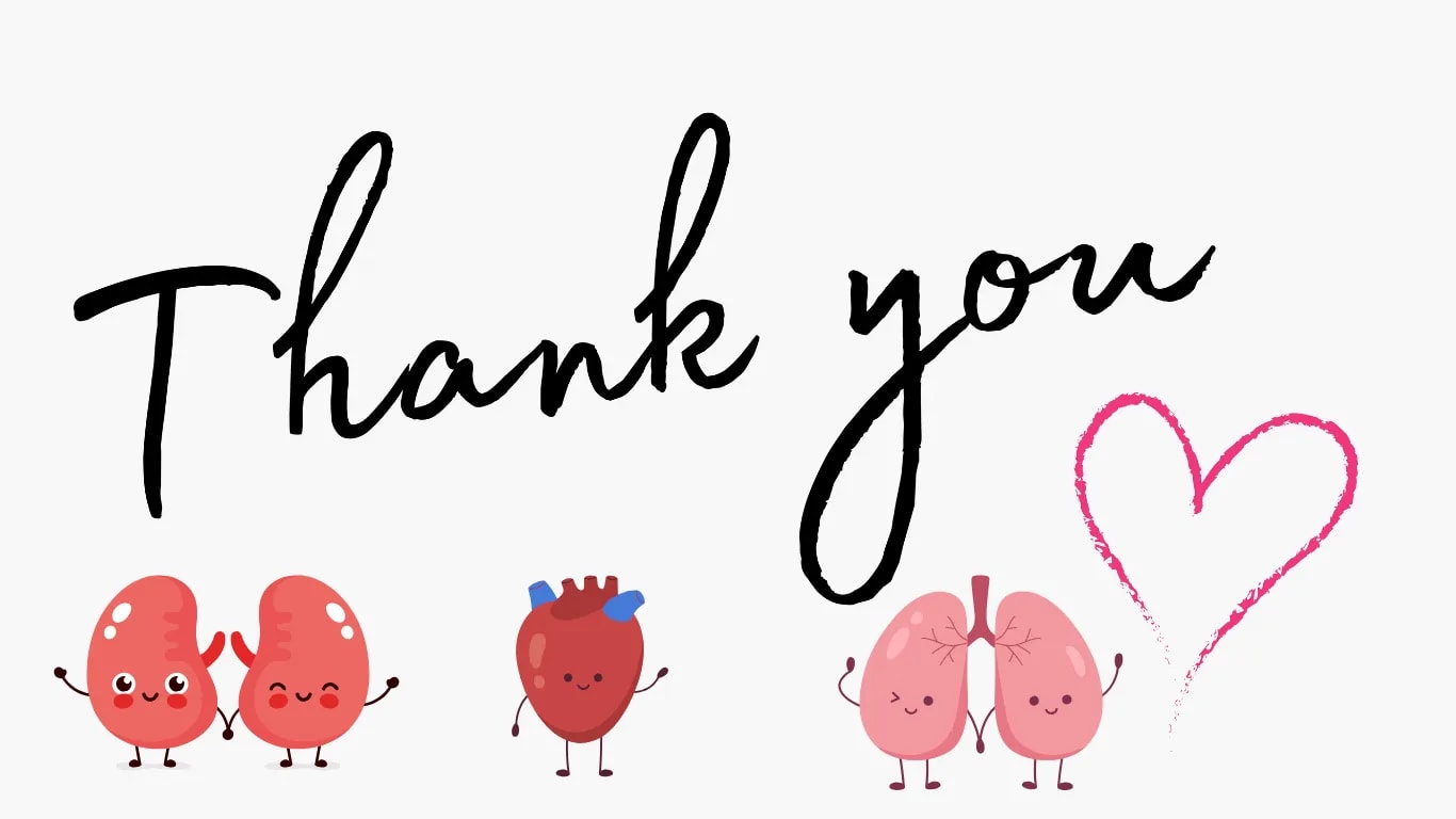 Bedanke dich still bei einem Körperteil