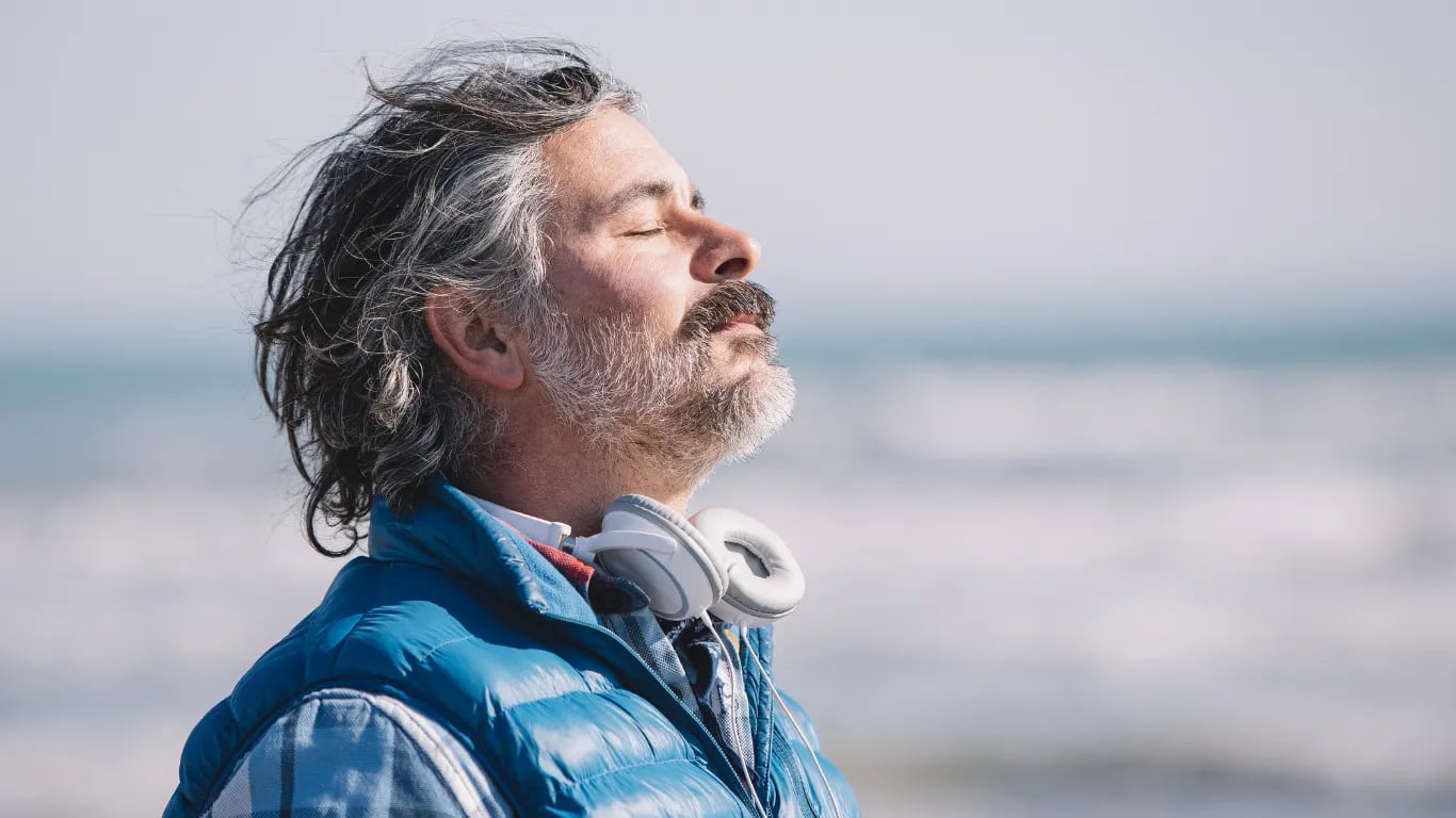 Press your tongue to the roof of your mouth and breathe deeply