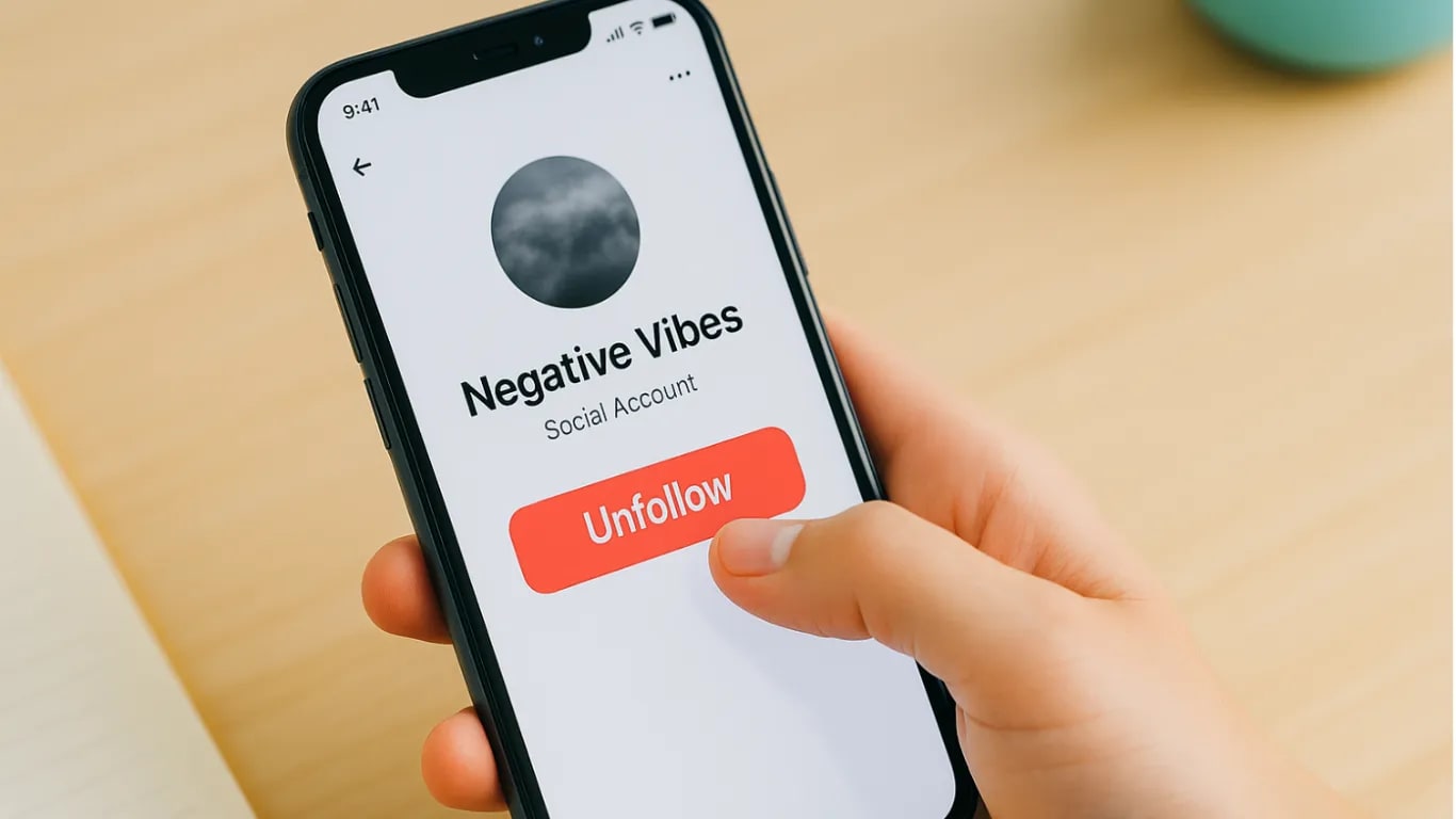 Entfolge einem negativen Social-Media-Account