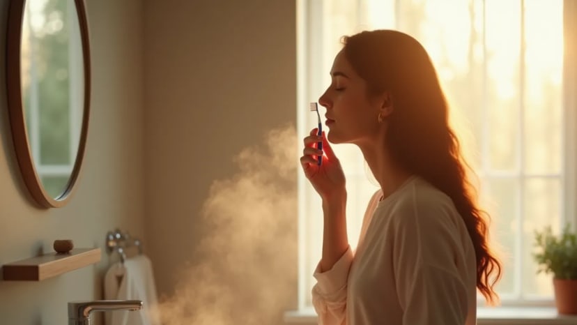Daily habit: Close your eyes while brushing your teeth (if safe)
