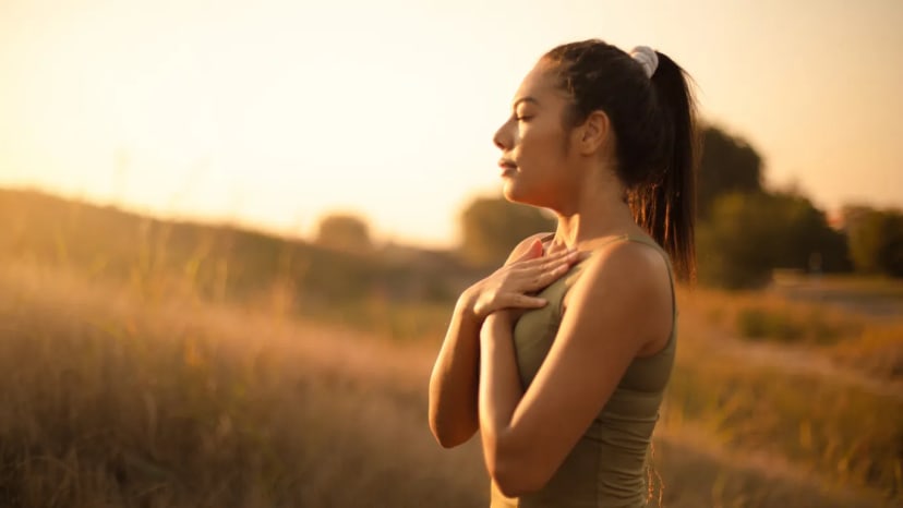 Daily habit: Rest your hands on your collarbones and breathe