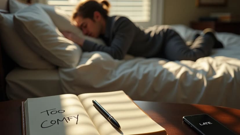 Daily habit: Write a 'reverse complaint' (e.g., 'I hate how cozy my bed is')