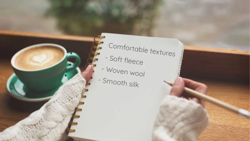 Daily habit: Write down a comforting texture