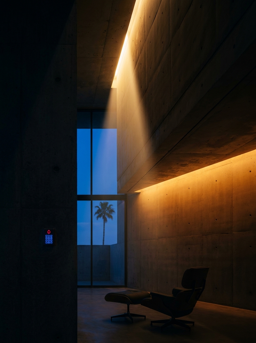Architectural lighting in a Los Angeles home