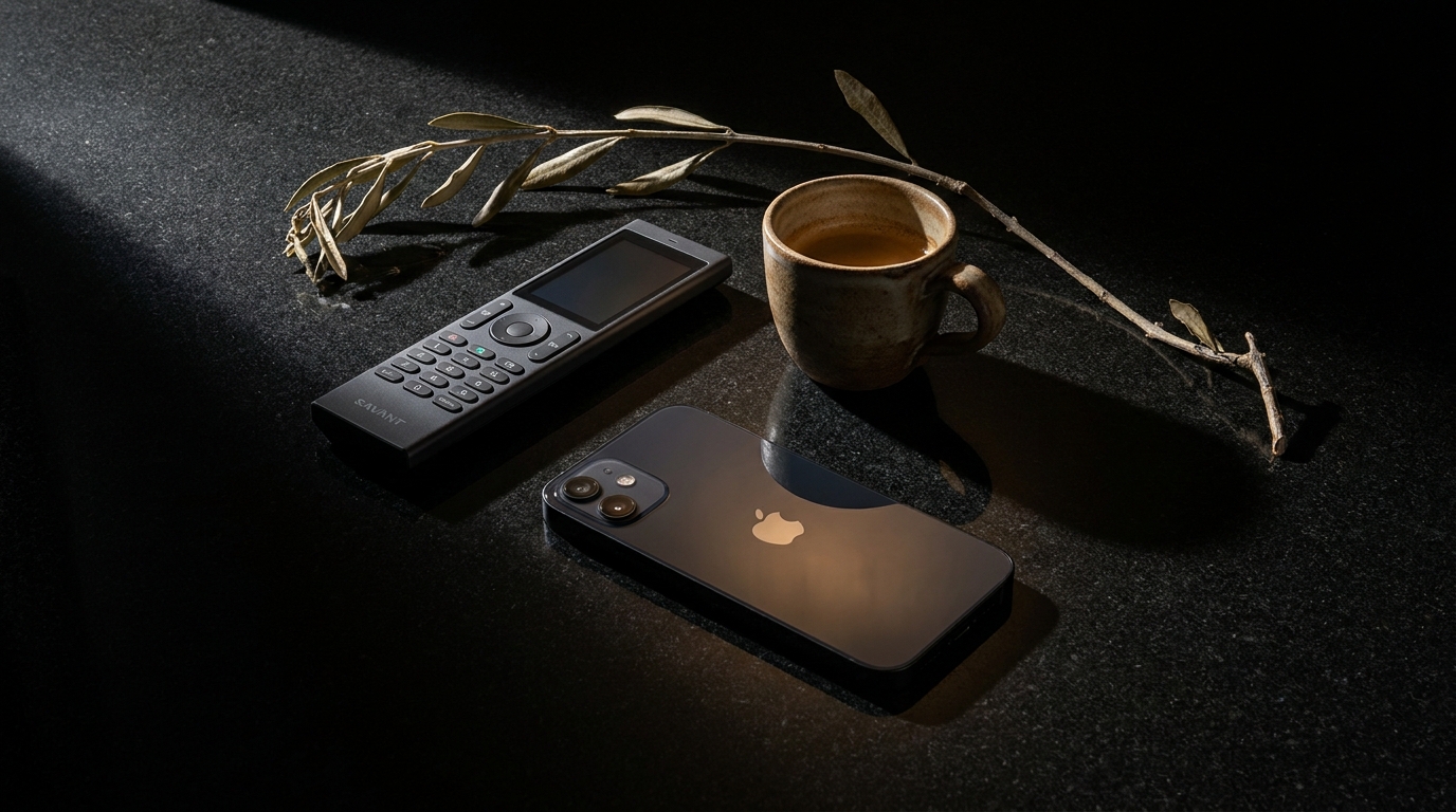 Control devices on a side table