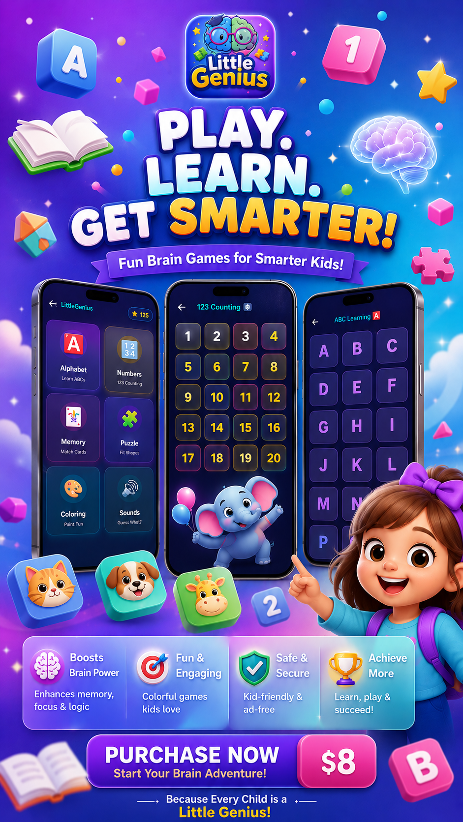 Little Genius – Kids Learning App with Mini Games
