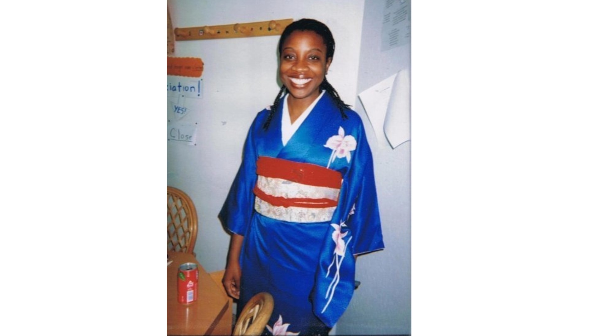 Teacher in kimono with students