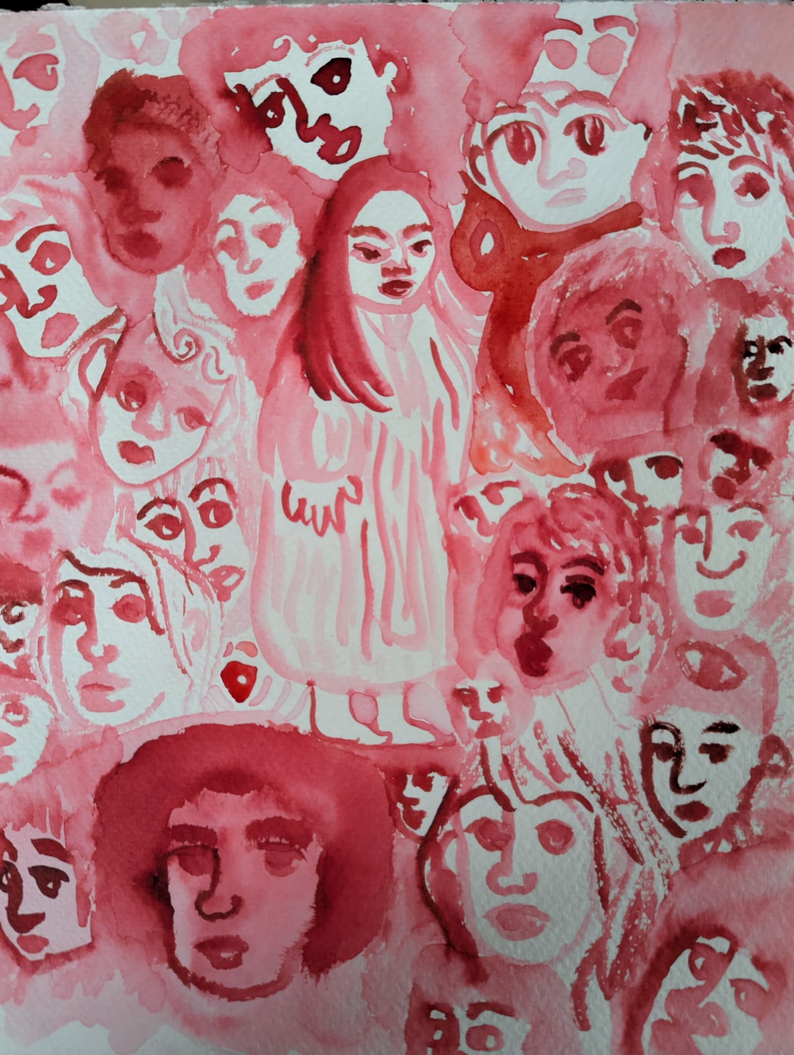 Painting, 2024, watercolour on paper — Faces