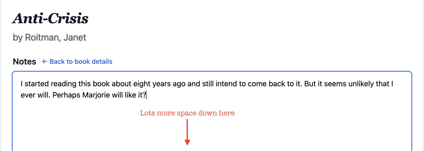 But I have more notes