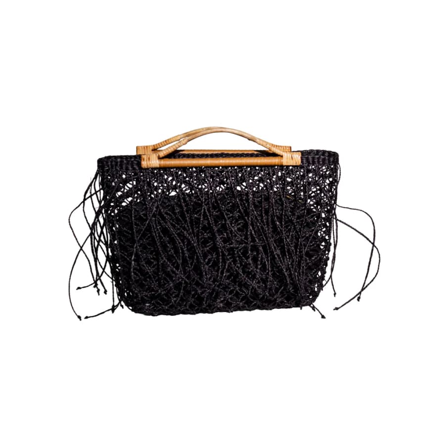 Bamboo Handle Fringe Bag