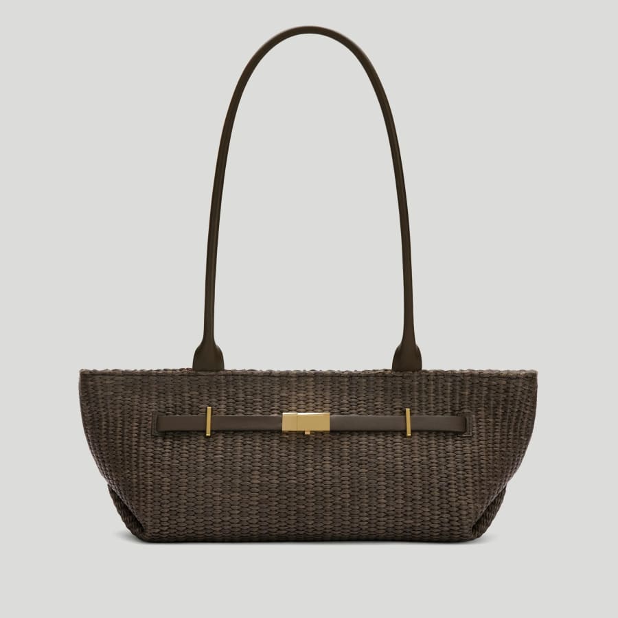 The New York Shoulder - Espresso Raffia