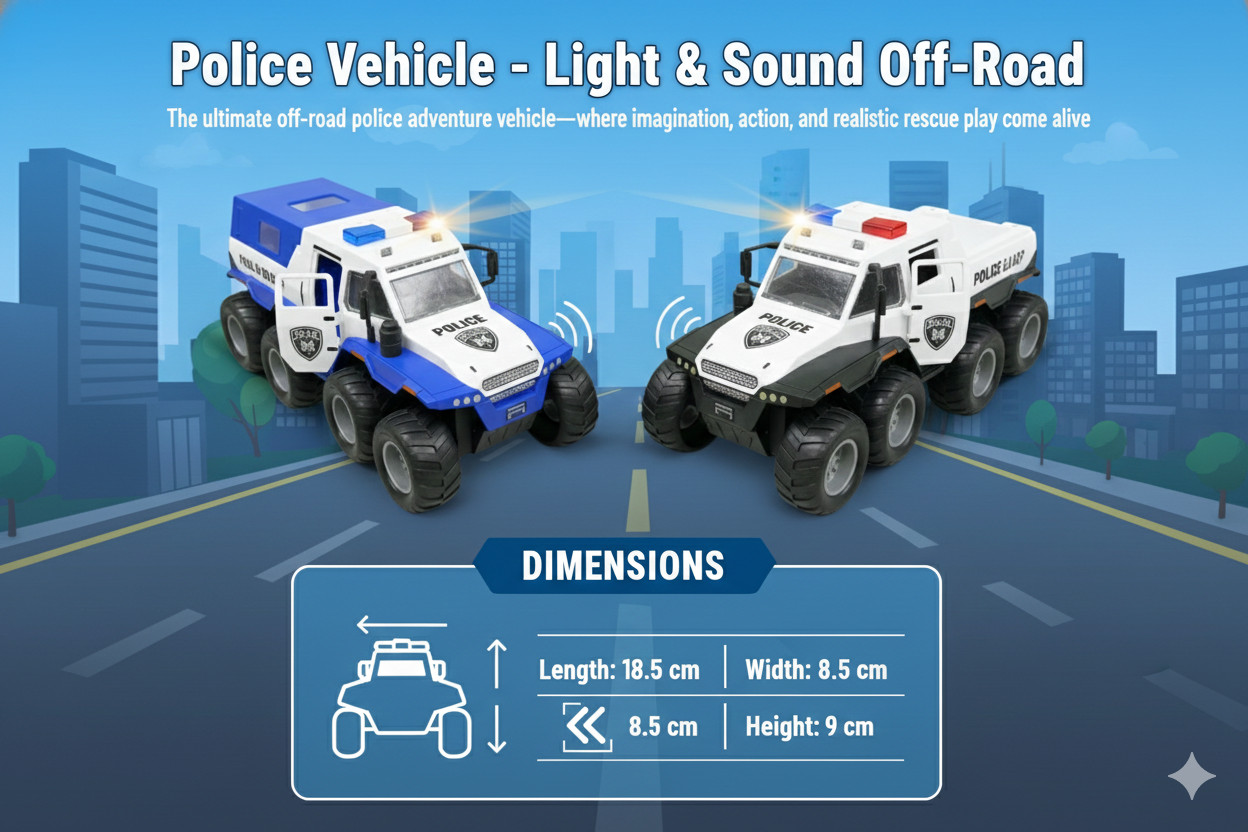 Light & Sound Off-Road Police Vehicle - Image 3