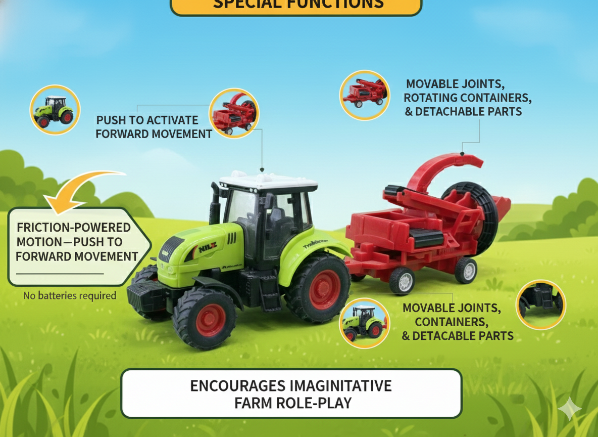 High-Quality Farm Truck – Friction-Powered Vehicle Set