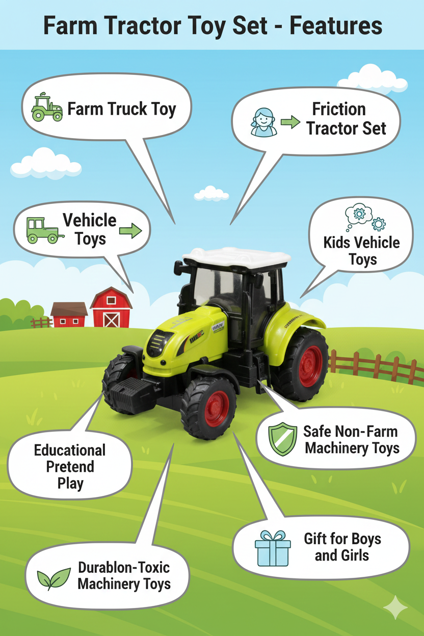 High-Quality Farm Truck – Friction-Powered Vehicle Set - Image 2