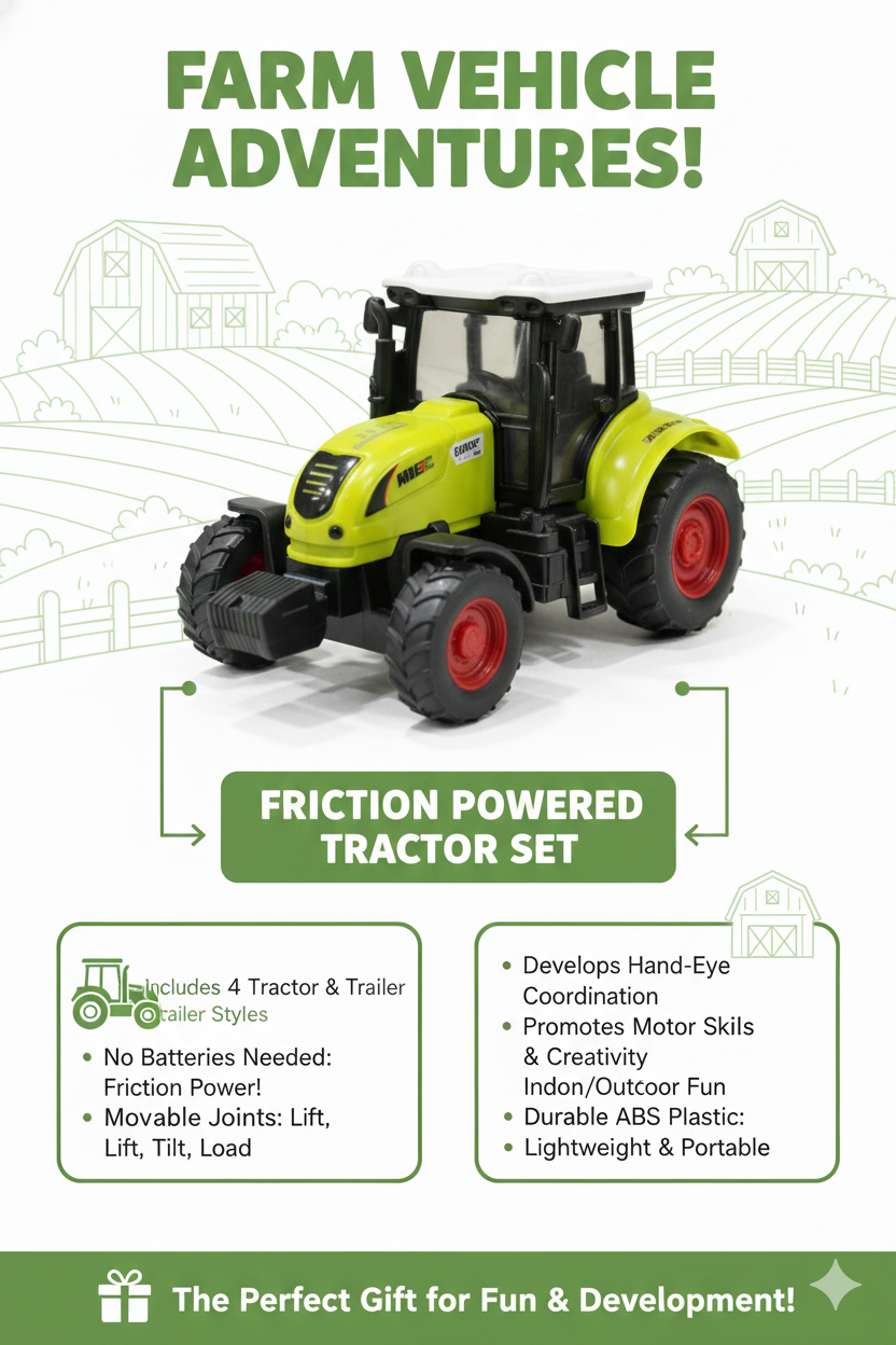 High-Quality Farm Truck – Friction-Powered Vehicle Set - Image 4