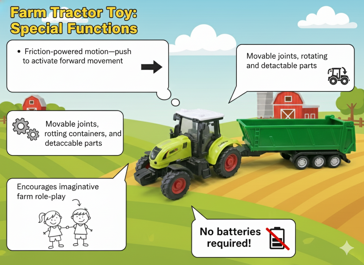 High-Quality Farm Truck – Friction-Powered Vehicle Set - Image 3