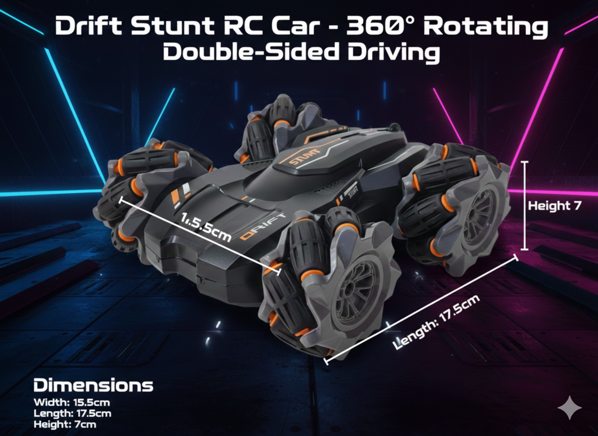 Drift Stunt RC Car – 360° Rotating Double-Sided Driving - Image 4