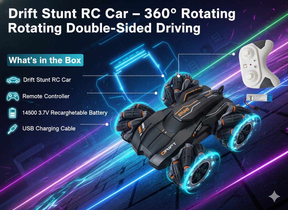 Drift Stunt RC Car – 360° Rotating Double-Sided Driving - Image 5