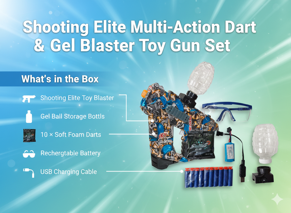 Shooting Elite Multi-Action Dart & Gel Blaster Toy Gun Set  - Image 2
