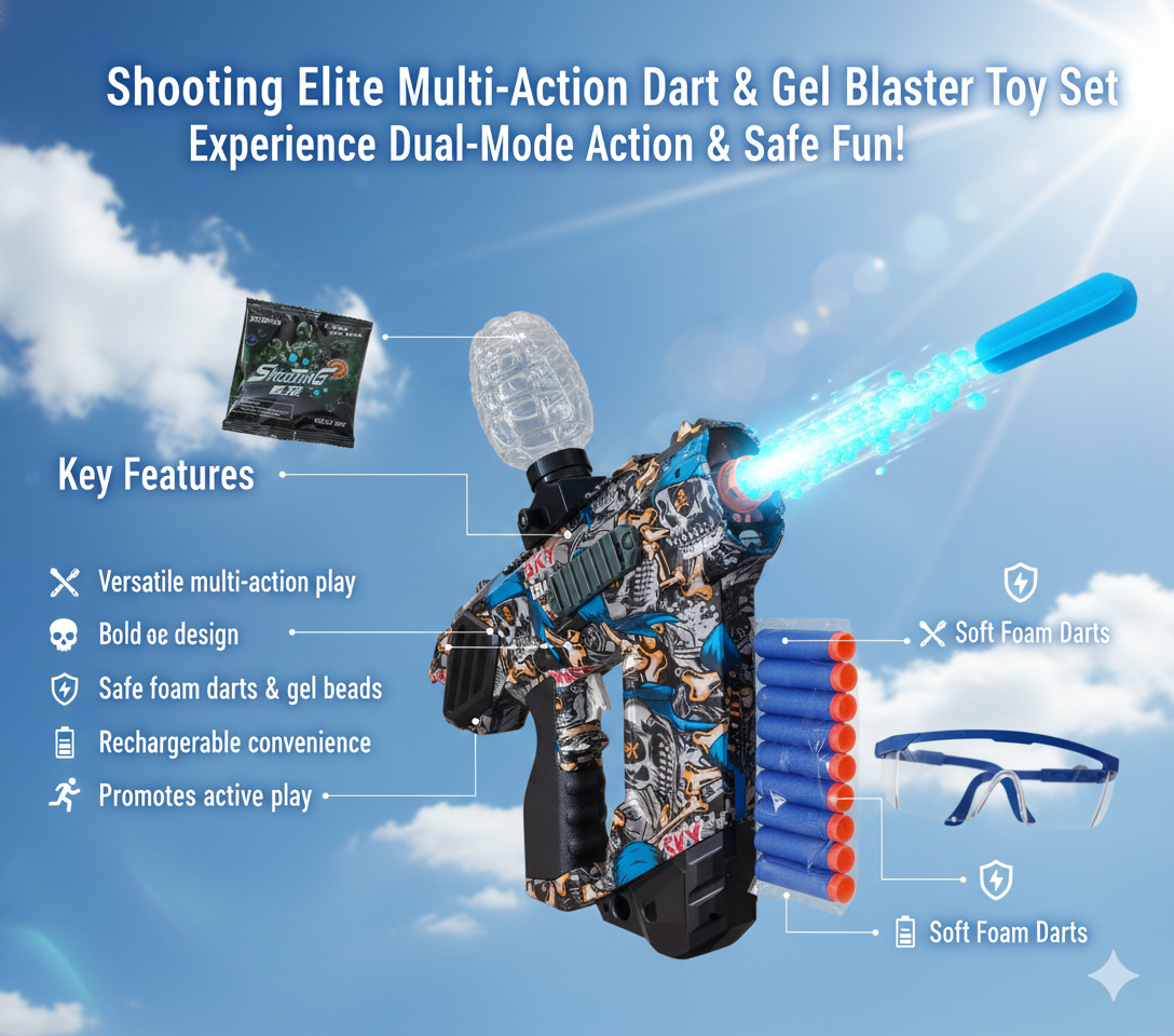 Shooting Elite Multi-Action Dart & Gel Blaster Toy Gun Set - Image 4