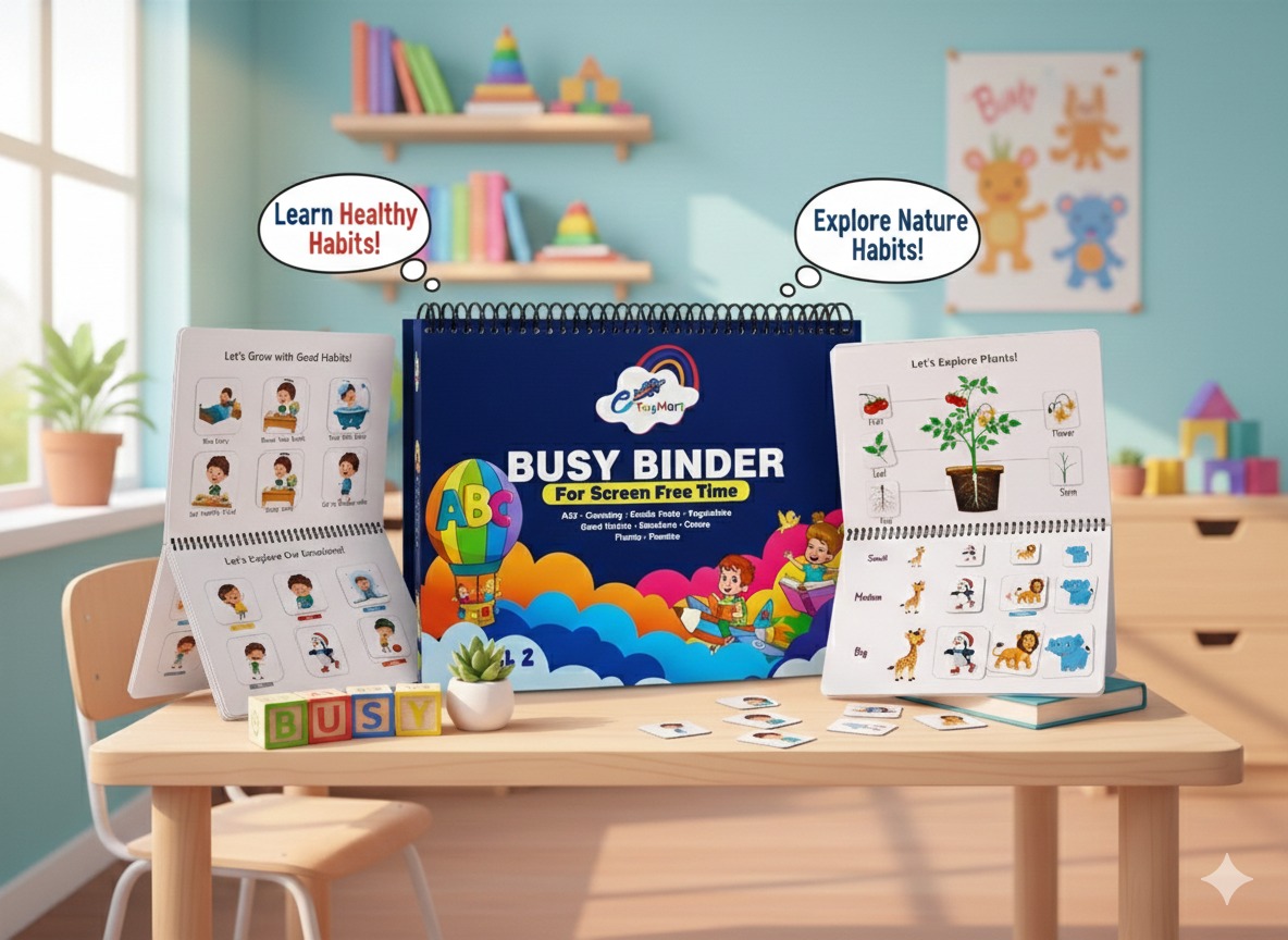 Busy Binder Level 2 Montessori Preschool Learning Binder | Reusable Velcro Activity Book | Screen-Free Educational Toy for 2–5 Years | Alphabet, Numbers, Emotions, Science & Skill Development - Image 3