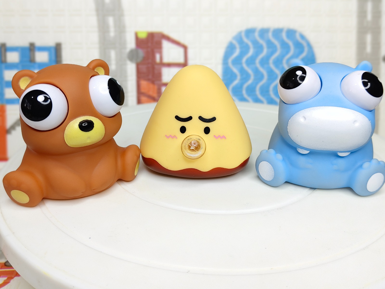 3 in 1 Squeeze Funny Toy Set – Hippo, Bear & Cake