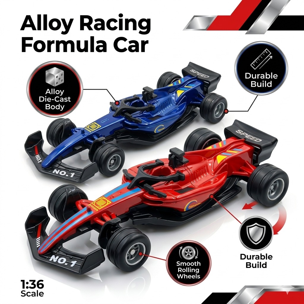 Alloy Racing Formula Car Set Red & Blue - Image 2
