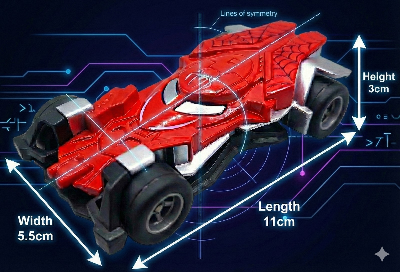 Spider Hero Alloy Model Racing Car – Red Model I - Image 2